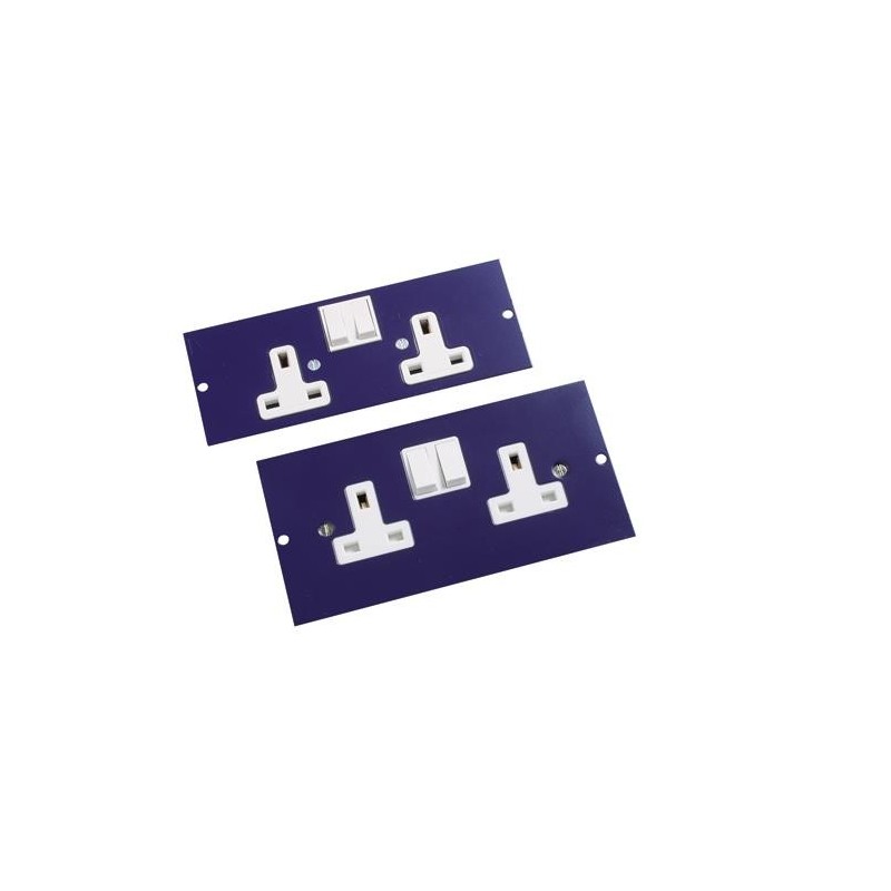 PLACA 2 SCHUKO UK C/INT. BLANCO P/CJ 3 MOD EX