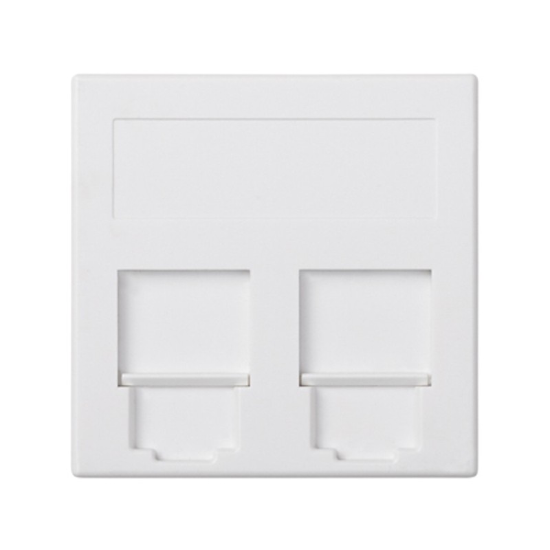 PLACA 50X50 PLANA C/VENT P/2RJ45 50000089-030
