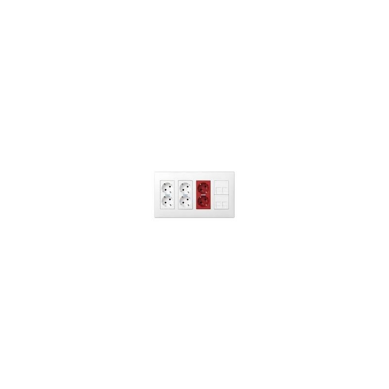 KIT PUESTO 4 MOD.(3 SCH DO BL+4 RJ45) 51000403-030