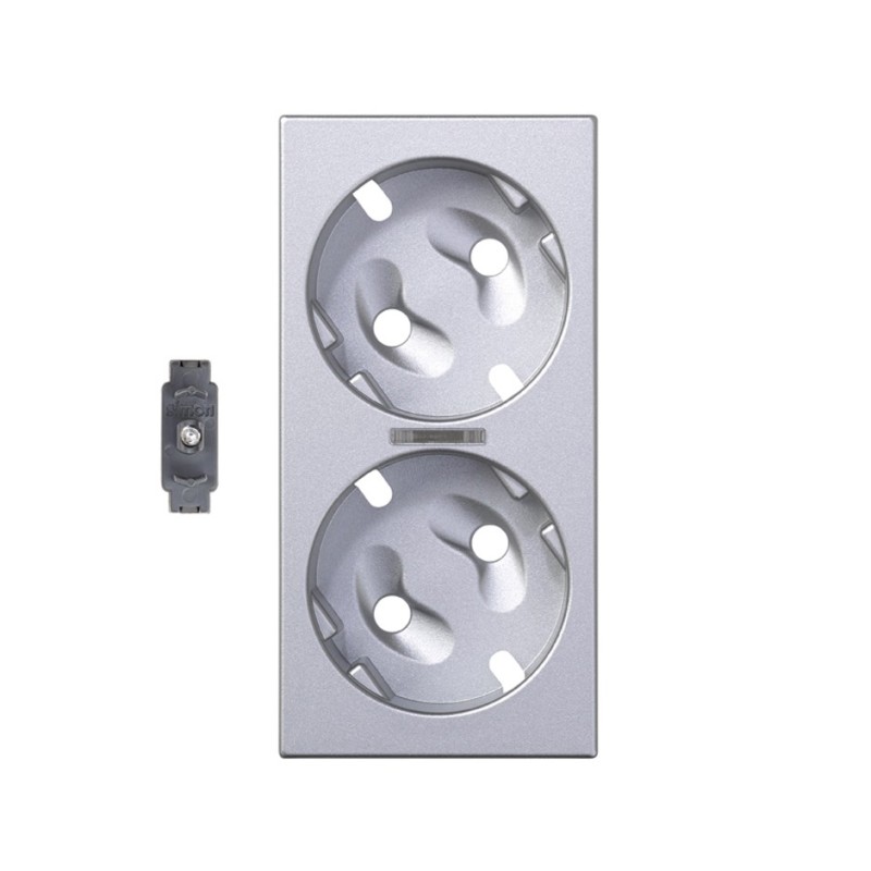 TAPA BASE D. SCHUKO C/LED PLATA 50011041-033