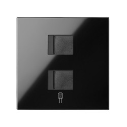 TAPA V&D PLANA 2RJ45 NEGRA...
