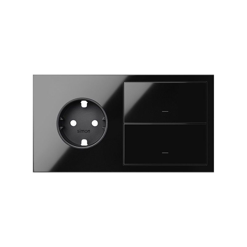 KIT FRONT 2 ELEM.1 BASE+2TECLAS NEGRO 10020204-138