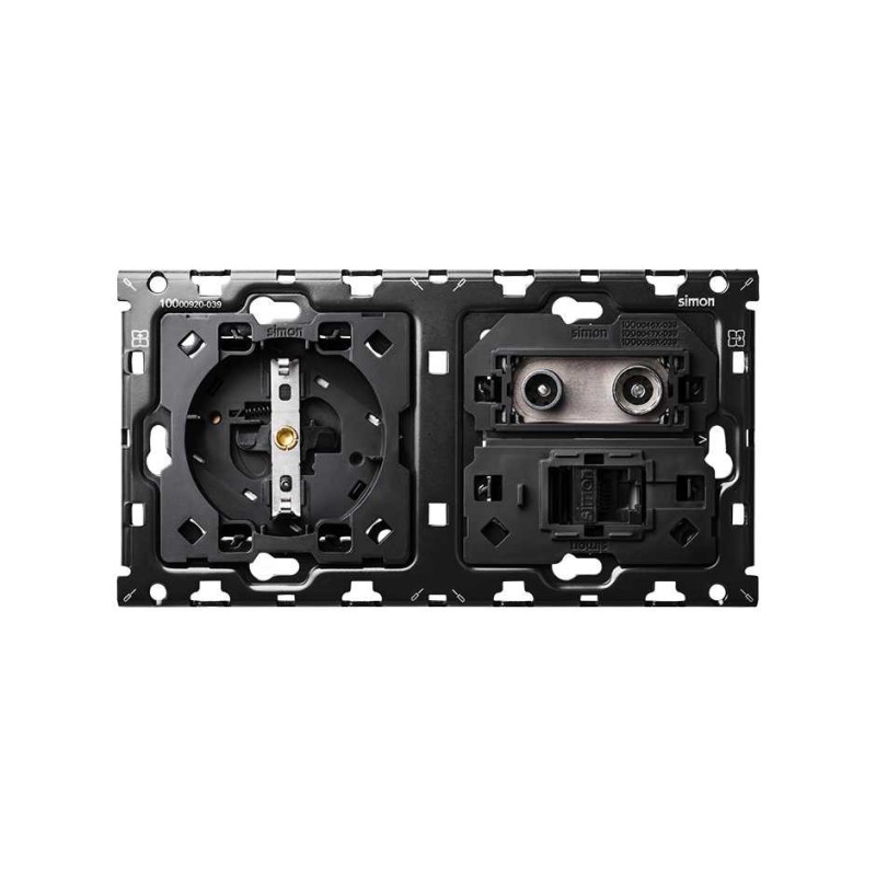 KIT BACK 2 ELEM. SCHUKO+TV+RJ45 10010208-039
