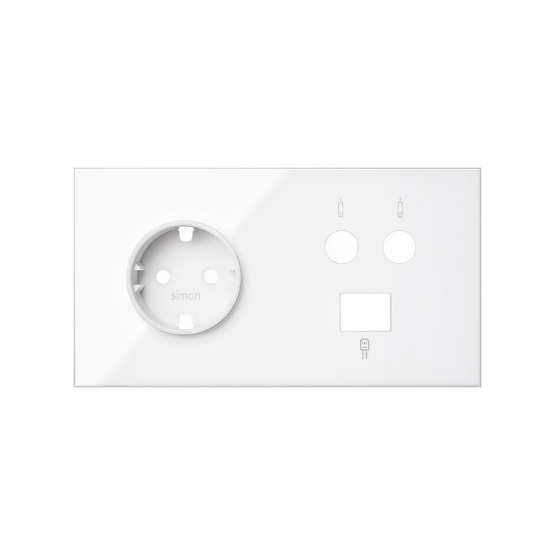 KIT FRON 2 ELEM SCHUKO+TV+RJ45 10020208-130