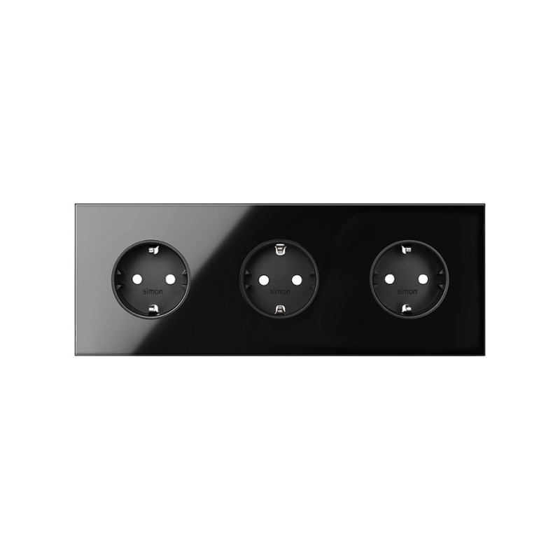 KIT FRONT 3 ELEM. 3 BASE SCHUKO NEGRO 10020302-138