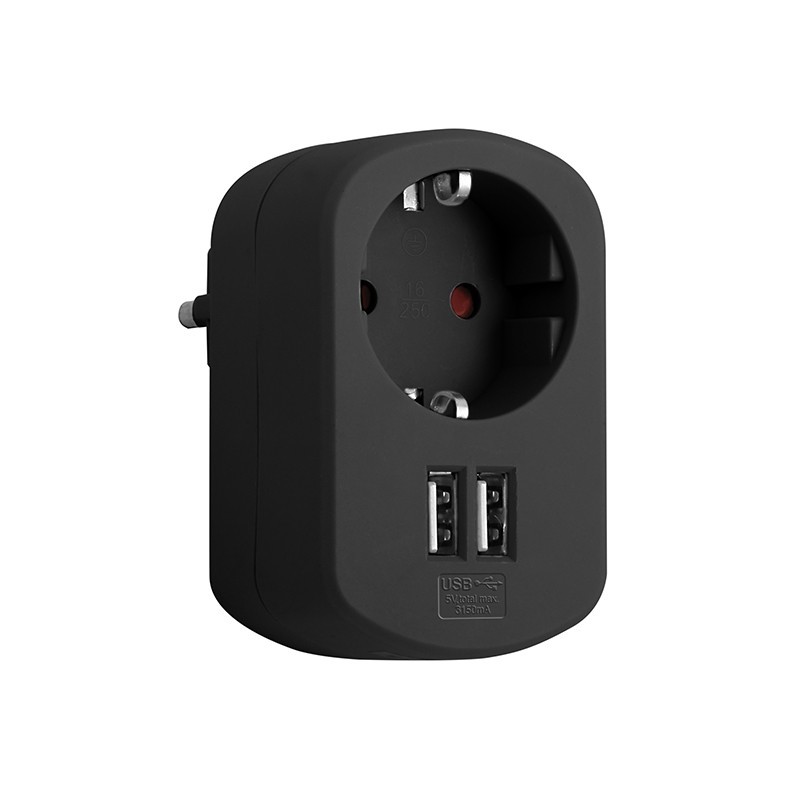 ADAPTADOR COMBI SCHUKO C/2 USB NE CL118161