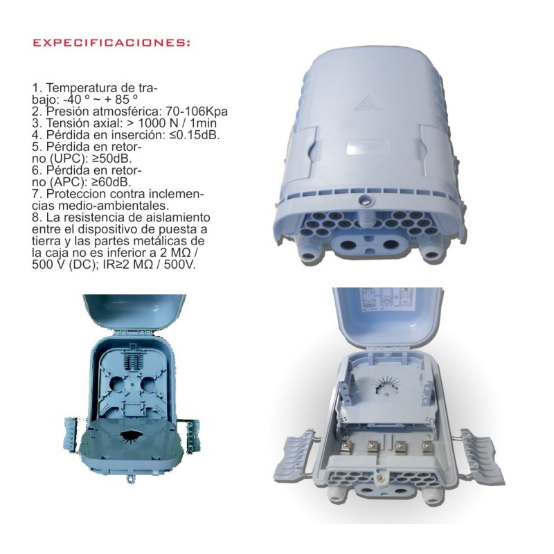 CAJA FO CTO EXT. P/CASSETTE 16SC 4E IP65 CH2