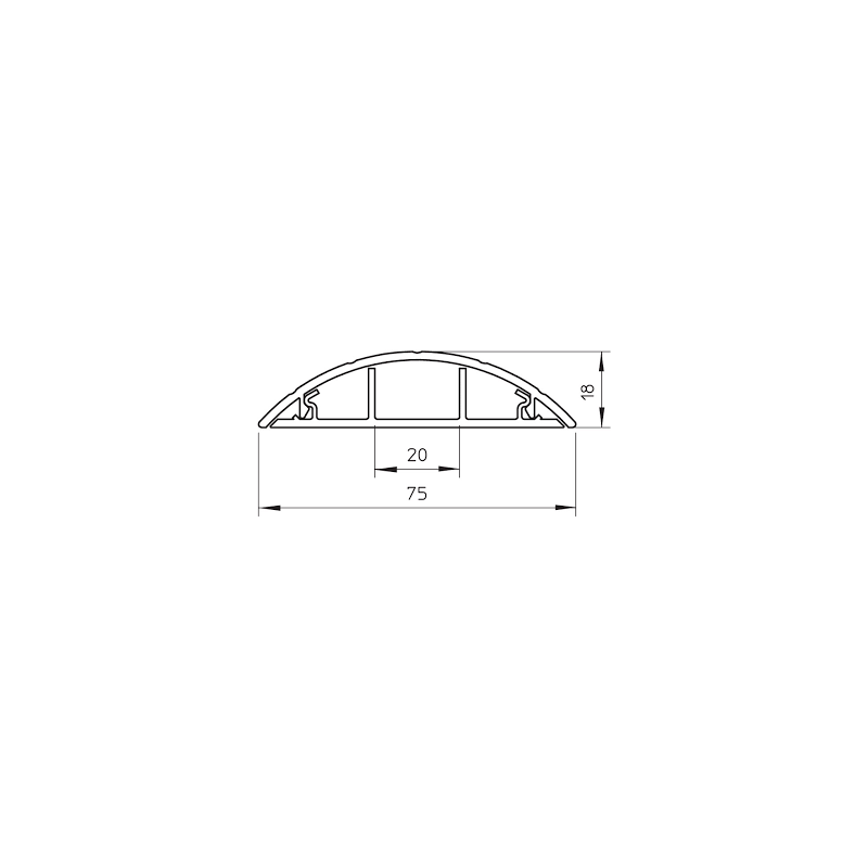 CANAL DE SUELO CS 75x18 GRIS PVC BK 1874 OBO