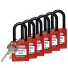 CANDADO SEGUR.C/GRILLETE NYLON ROJO 813594 BY