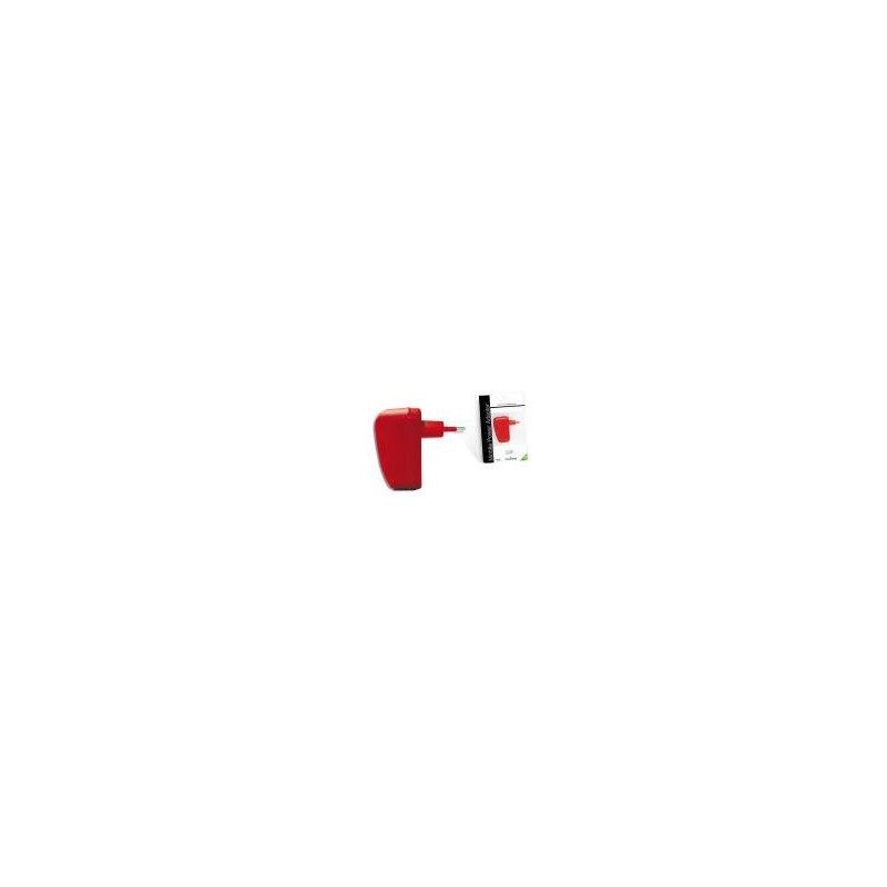 CARGADOR CORRIENTE  P/2USB ROJO  TW