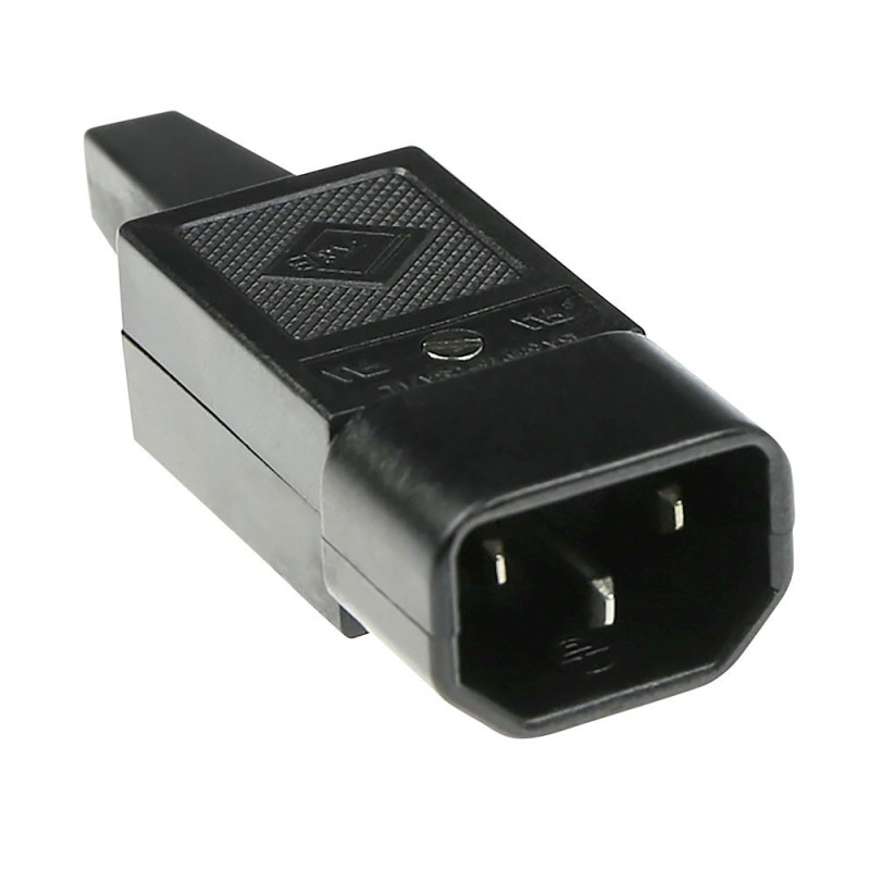 CONECTOR ALIM. TRIPOLAR MACHO (C14) AEREO 10A(417)