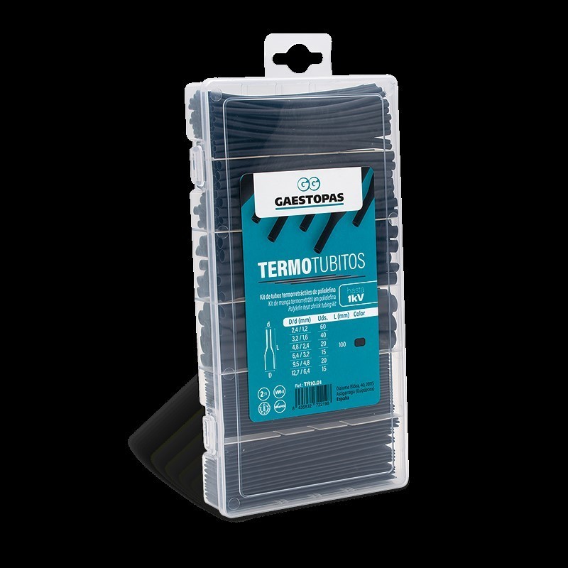 KIT TUBO TERMORRETRACTIL NEGRO TR10.01 GST