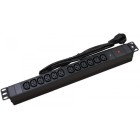 PDU PANEL 19" 1U 12xC13  S/INT.C/SCHUKO MACHO