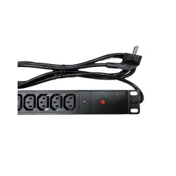 PDU PANEL 19" 1U 12xC13  S/INT.C/SCHUKO MACHO