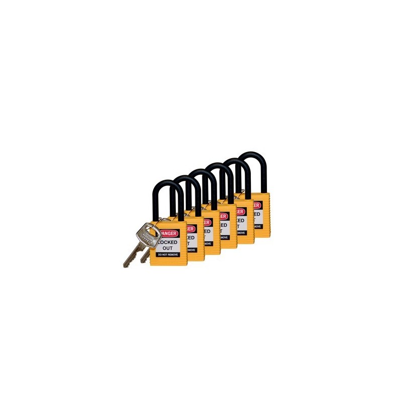 CANDADO SEG.  38mm AMARILL 834471 ( PACK 6u )