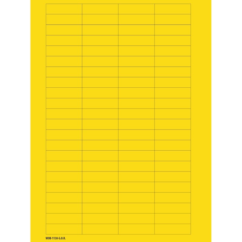 ETIQUETA A4 AMARILLA WOB-1138-G.O.R. 101806 BRADY